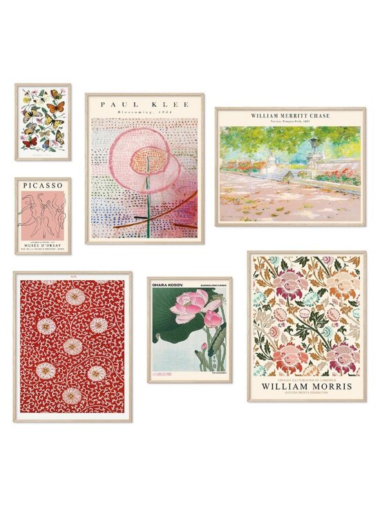 Other - 7pc Boho Flower Wall Art Prints Retro Poster Set Home Decor